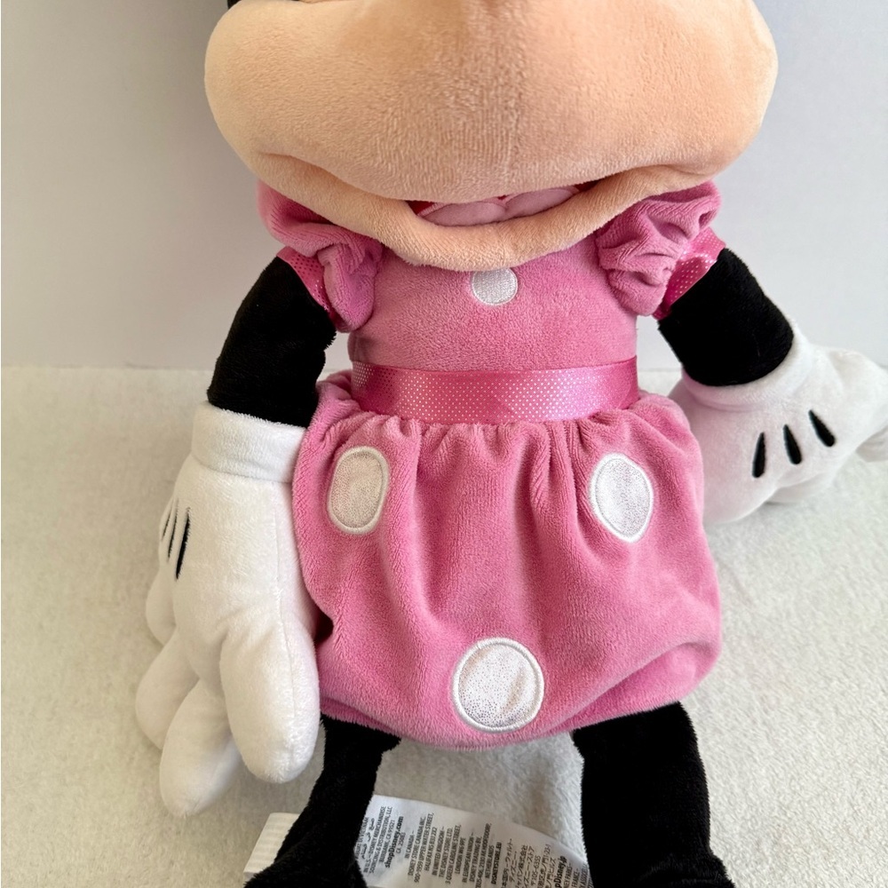 Disney Minnie Mouse Plush 27” Stuffed Animal Pink Polka Dot Bow and Dress - Picture 9 of 16